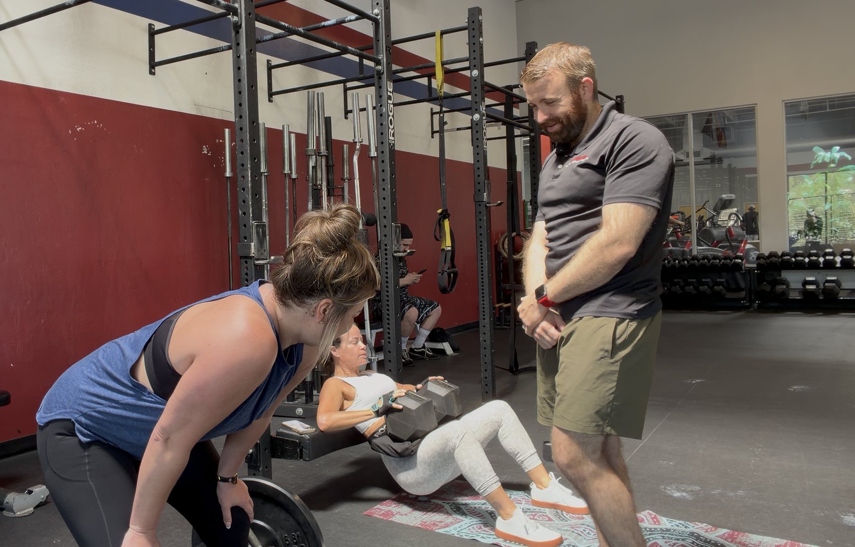 Semi-private strength coaching session at Platinum Fitness in Tucson